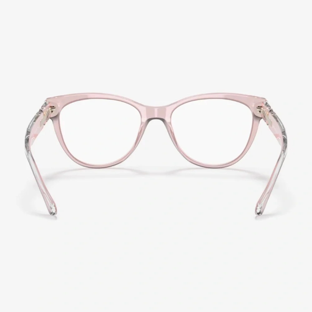 VERSACE NWT VE3304 Transparent Blush Pink Cat Eye Eyeglasses w/ Medusa Logo